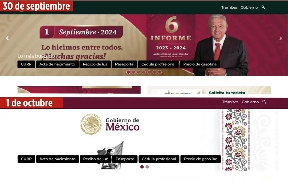 Cambia imagen de sitios del Gobierno con arranque de sexenio