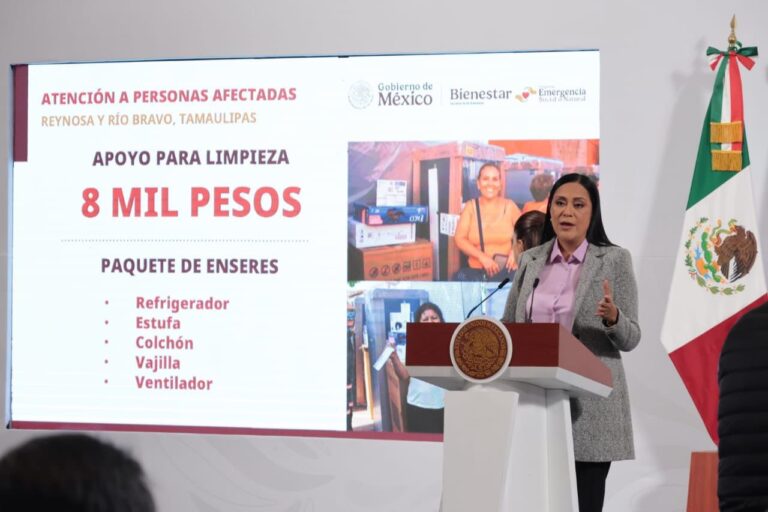 Entrega de apoyos a afectados por inundaciones en Reynosa y Río Bravo