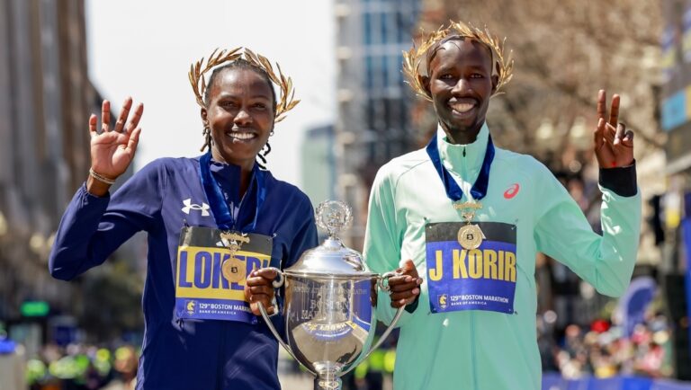 Sharon Lokedi y John Korir brillan en el Maratón de Boston 2025