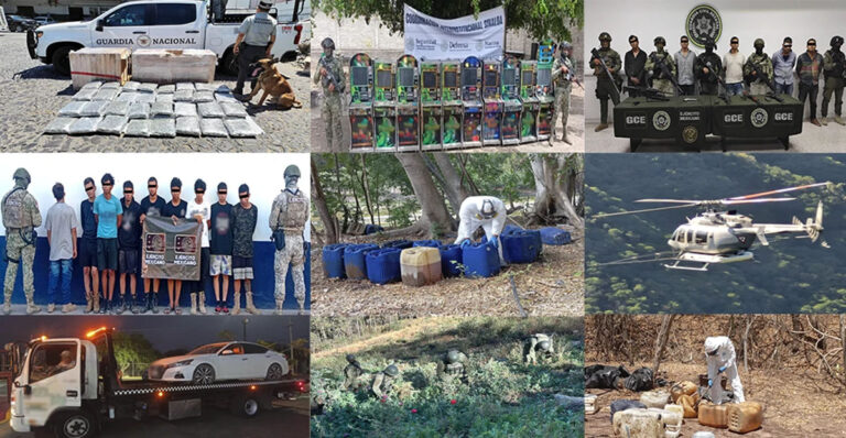 Resultados del Gabinete de Seguridad al 6 de mayo: Detenciones, aseguramientos y destrucción de plantíos en 12 estados