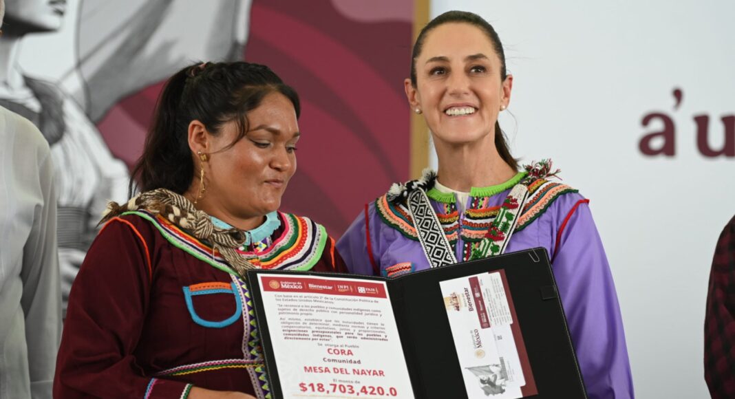 Sheinbaum reafirma apoyo a comunidades indígenas desde Nayarit