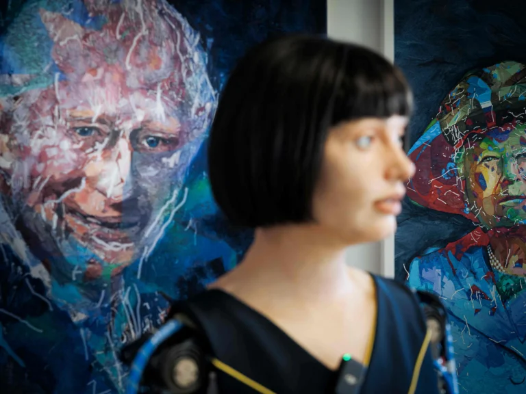 Robot Ai Da retrata al rey Carlos III y defiende el arte humano