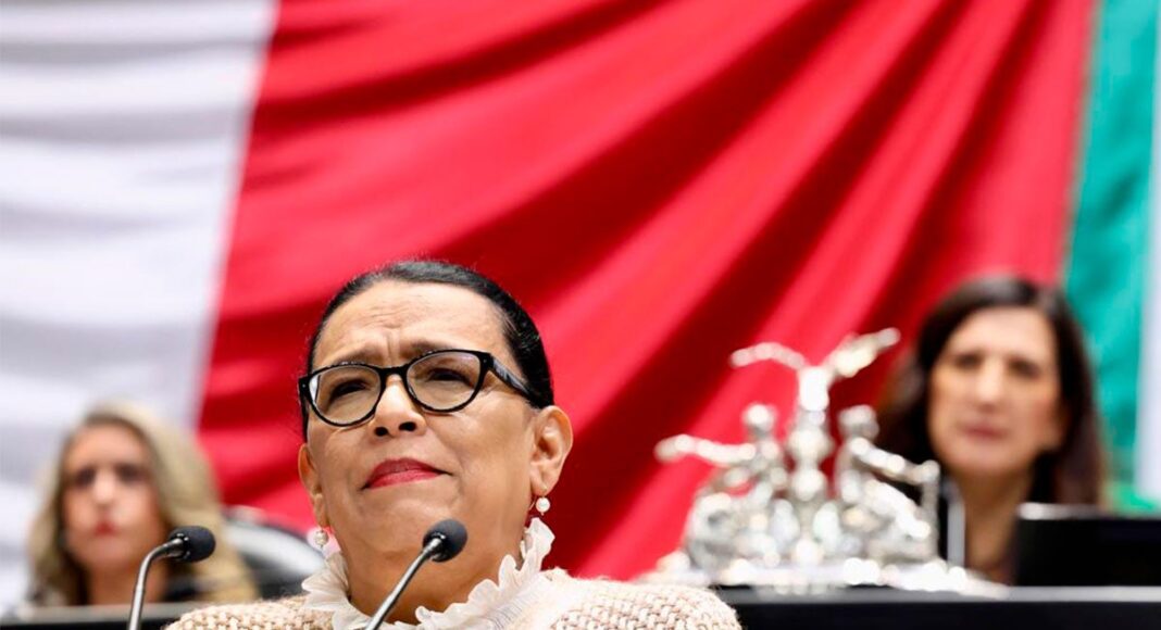 Rosa Icela Rodríguez defiende a López Obrador en la Cámara de Diputados