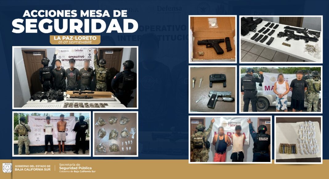 Detienen a 12 personas en operativos de seguridad en BCS