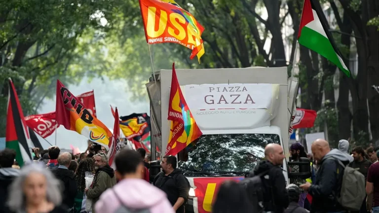Italia se vuelca en apoyo a Palestina con huelga general