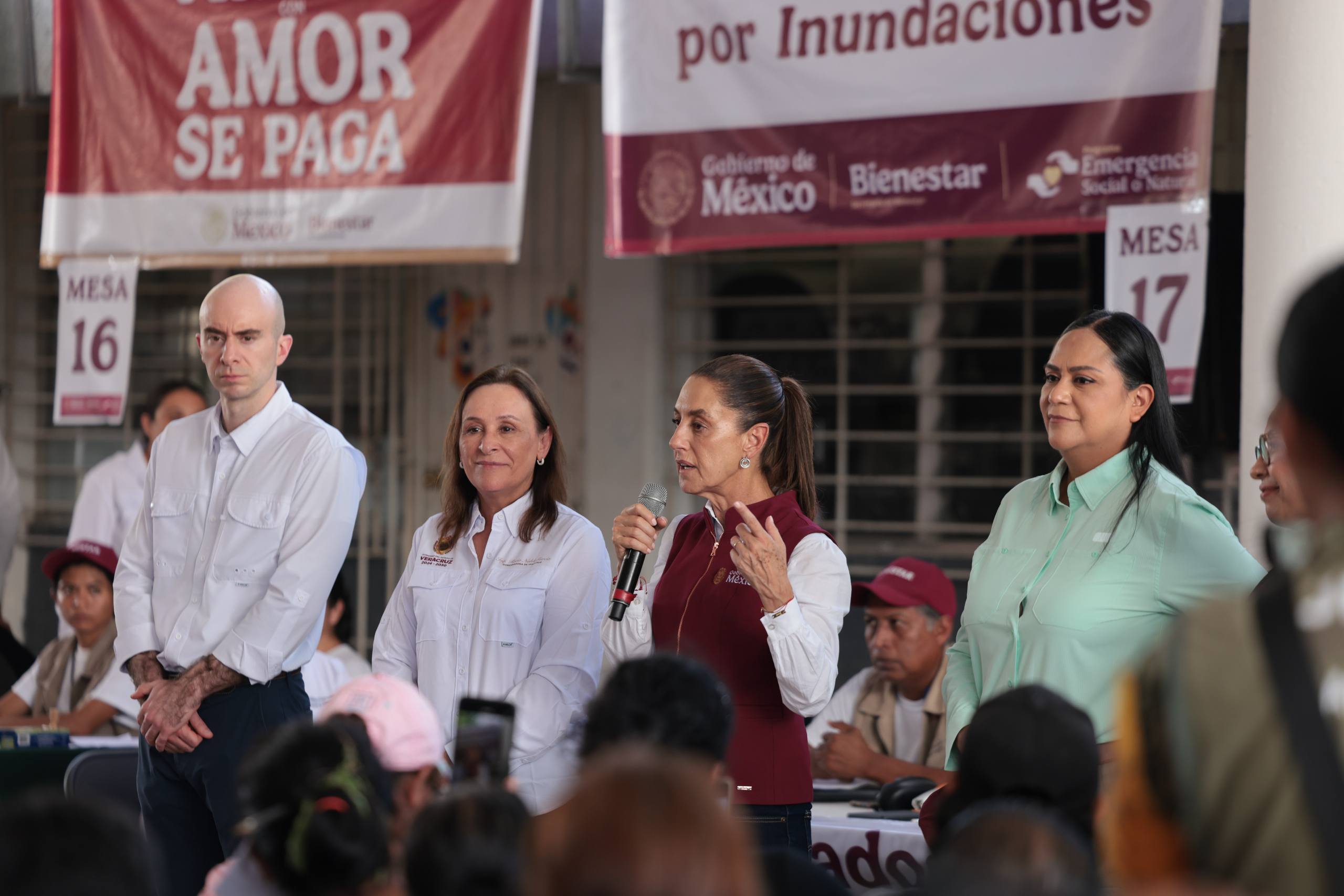 22 Sheinbaum promete obras y apoyos tras inundaciones en Veracruz y Puebla