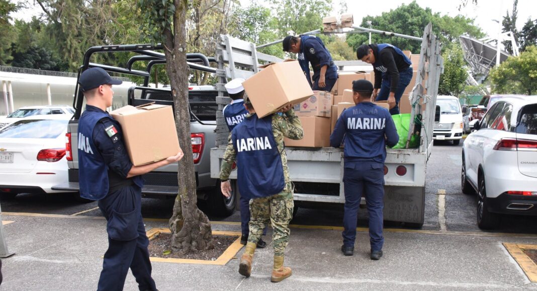 Marina envía víveres a zonas afectadas por lluvias