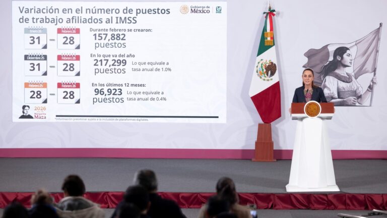 IMSS reporta creación de 157 mil empleos en febrero