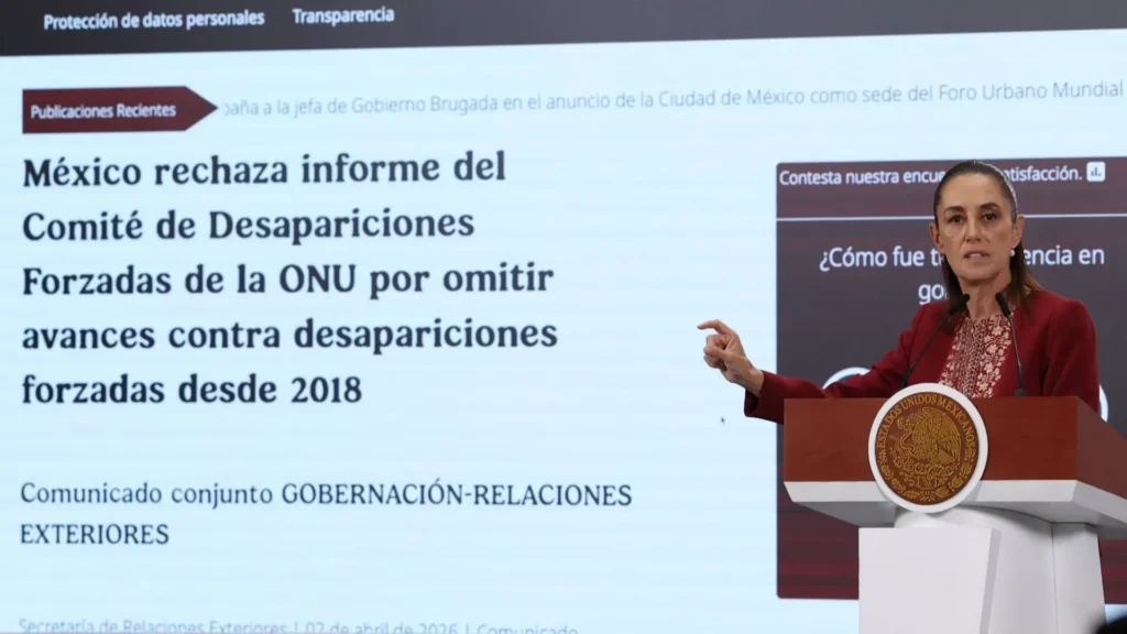 Sheinbaum rechaza informe de ONU sobre desapariciones 1 Sheinbaum rechaza informe de ONU sobre desapariciones
