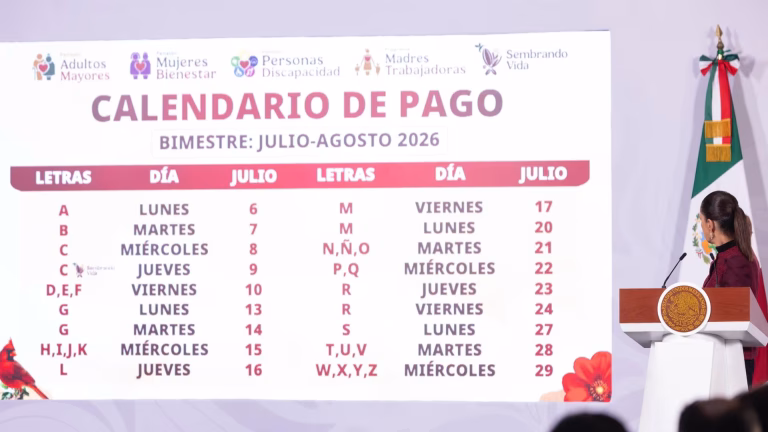 Bienestar publica calendario de pagos de julio-agosto