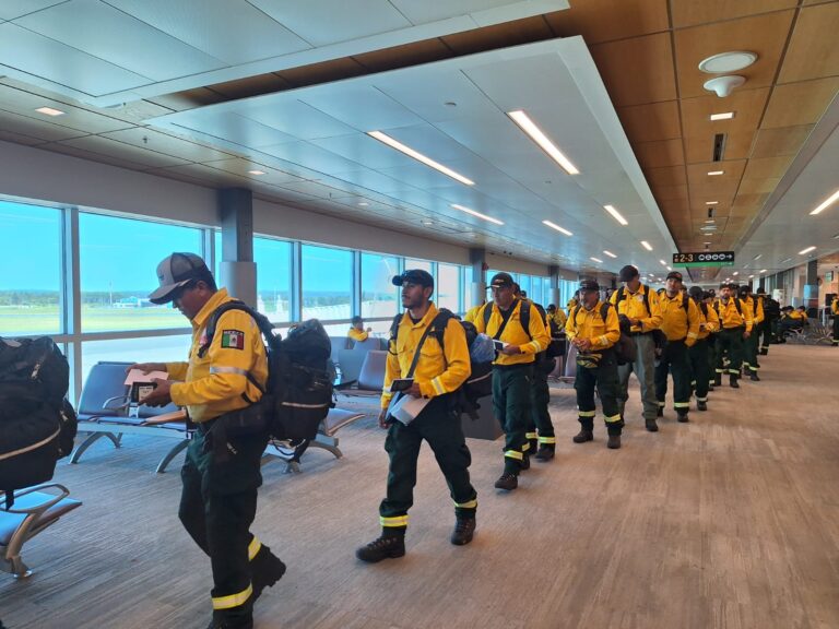 Regresan a México 422 brigadistas tras combatir incendios en Canadá