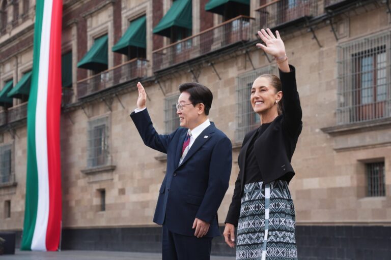 Sheinbaum recibe al presidente de Corea del Sur